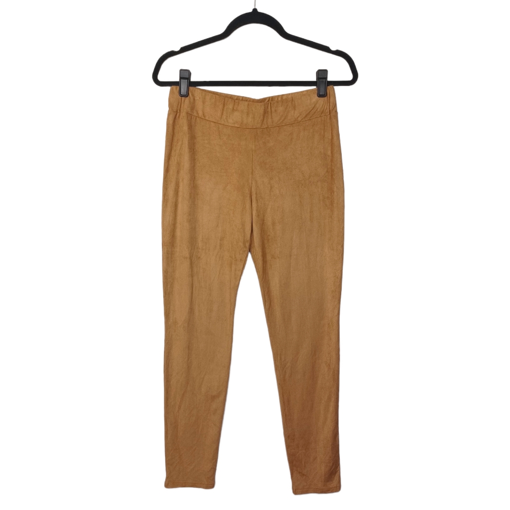 New Rinascimento Italy Tan Brown Faux Suede Beige Cammello Camel Pants Xlarge